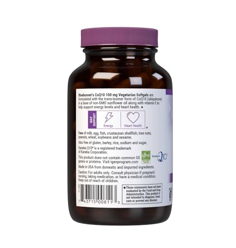 Nutrition CoQ10 100 mg, Energy Production*, Heart Health*, Non-GMO, Gluten-Free, Soy-Free, Vegetarian Friendly, 120 Vegetarian Softgels, 120 Servings