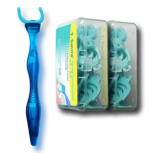 Evolutionary Clean Dental Flossers, Kit of Refills Plus Mid-Length Handle (1 Handle + 100 Refills)