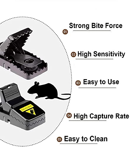 Mouse Traps, Mice Traps for House, Small Mice Trap Indoor Quick Effective Sanitary Safe Mousetrap Catcher for Family and Pet - 6 Pack, (M01-6Pack)