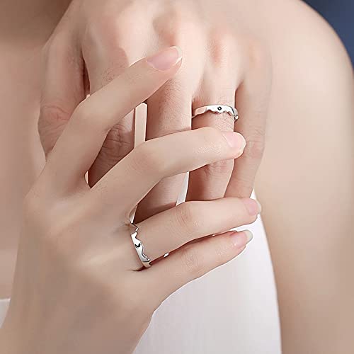 Matching Rings for Couples Promise Statement Rings for Her and Him Set Sun Moon Couple Rings Best Friend Rings for 2