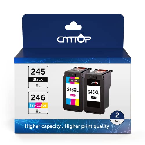 Compatible Ink Cartridge Replacement for Canon Ink Cartridges 245 and 246, for Canon PIXMA MG2522 MG2520 MX490 MX492 MG2920 MG2922 IP2820 TS3122 MG2420 MG2922 Printer, 1 Black+1 Tri-Color