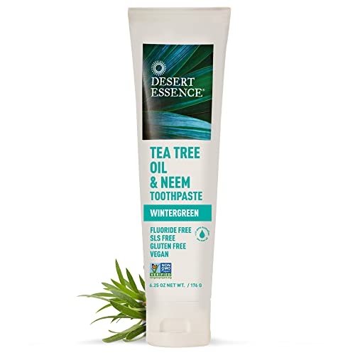Natural Tea Tree Oil and Neem Toothpaste, Wintergreen,6.25 Oz, Pack of 3