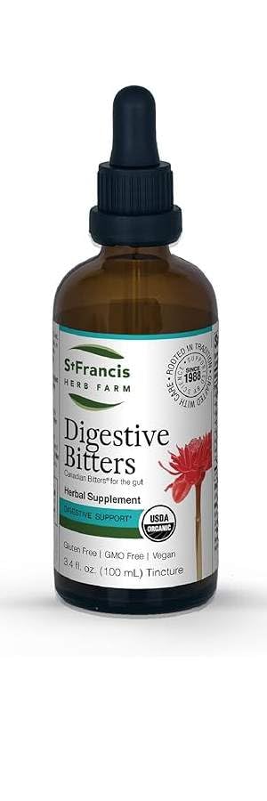 - Digestive Bitters 100ml - Herbal Supplements - Organic, Non GMO, Vegan, Gluten Free, Dairy Free