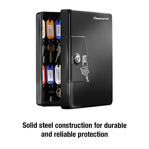 Key Box, Small Black Key Lock Box, Locked Key Rack Wall Mount for Secure and Easy Access to Multiple Keys, 0.06 Cubic Feet, KB-25