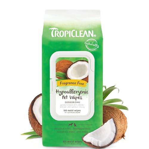 Hypoallergenic Dog Wipes for Paws, Butt, Face and Body, Safe for Puppy, Puppy Essentials, Cleaning Deodorizing, Unscented, Cat Safe, 100ct
