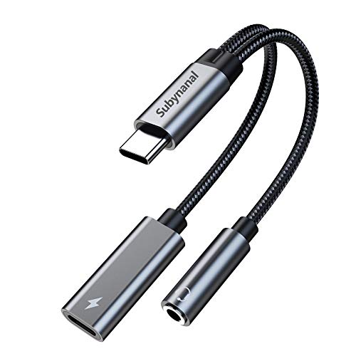 USB c to 3.5mm Headphone and Charger Adapter,2 in-1 USB C PD 3.0 Charging Port to Aux Audio Jack and Fast Charging Dongle Cable Cord Compatible with iPhone 16/15Prob Samsung Galaxy S22 S21 S20 Pixel