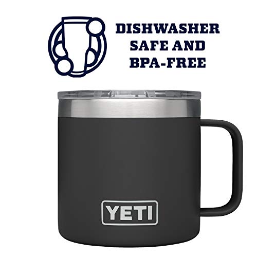 Rambler 14 oz Mug, Vacuum Insulated, Stainless Steel with MagSlider Lid, Black