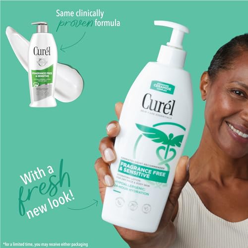 Fragrance Free Comforting Body Lotion, Unscented Dry Skin Moisturizer for Sensitive Skin, with Advanced Ceramide Complex, Repairs Moisture Barrier, 20 oz