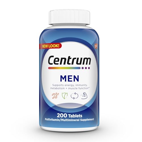 Multivitamin for Men, Multivitamin/Multimineral Supplement with Vitamin D3, B Vitamins and Antioxidants, Gluten Free, Non-GMO Ingredients - 200 Count