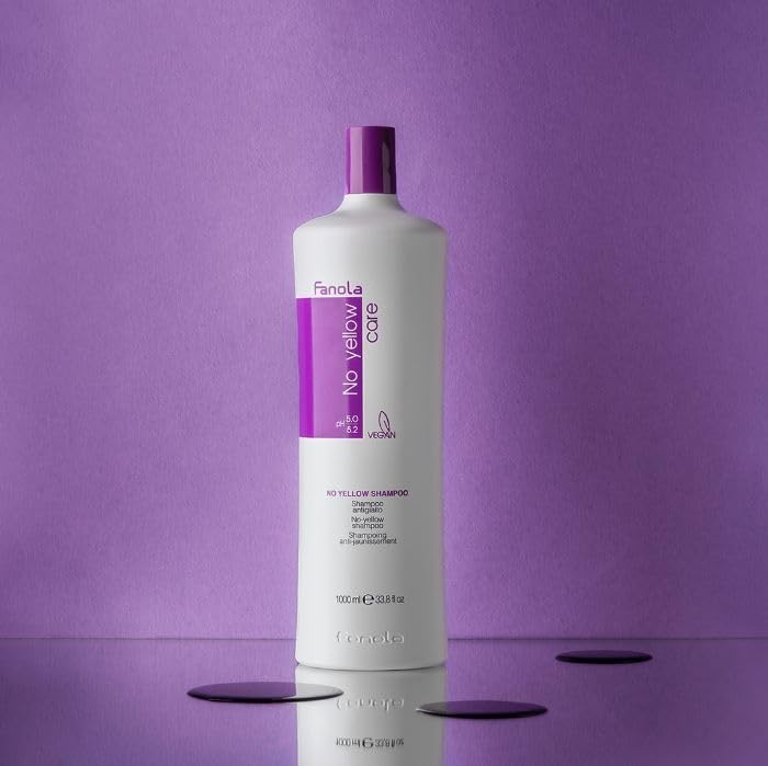 No Yellow Shampoo With Purple Violet Pigments To Eliminate Unwanted Yellow Tones & Brassiness In Platinum, Light Blonde, Gray, Bleached, or Highlighted Hair 1000ml