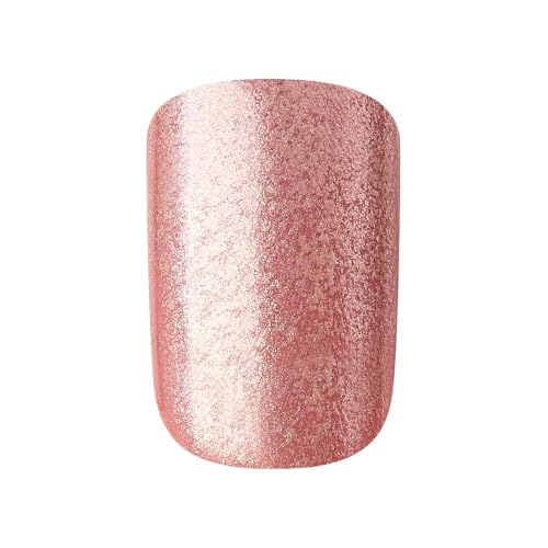 KISS No Glue Mani Press On Nails, Color, 'Champagne Pink', Pink, Short Size, Squoval Shape, Includes 30 Nails, Prep Pad, Instructions Sheet, 1 Manicure Stick, 1 Mini File