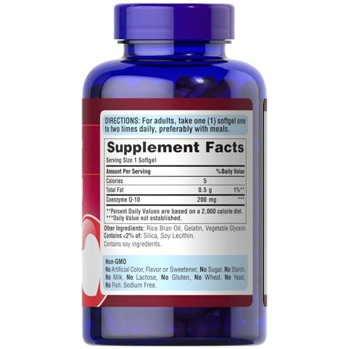 Puritan's Pride CoQ10 200mg, Supports Heart Health, 240 Rapid Release Softgels