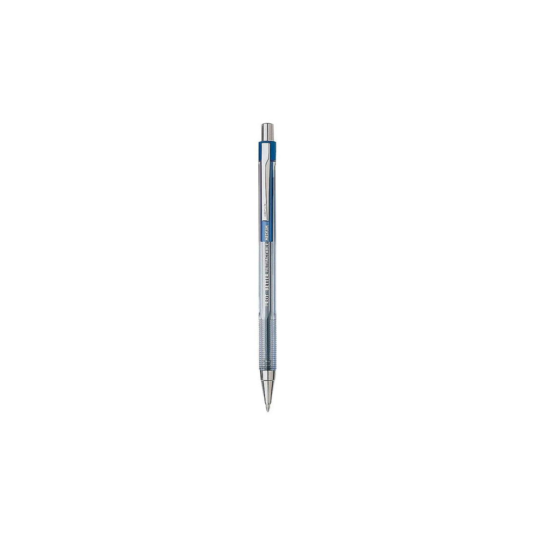The Better Ball Point Pen Refillable & Retractable Ballpoint Pens, Medium Point, Blue Ink, 12-Pack (30006) (Packaging May Vary)