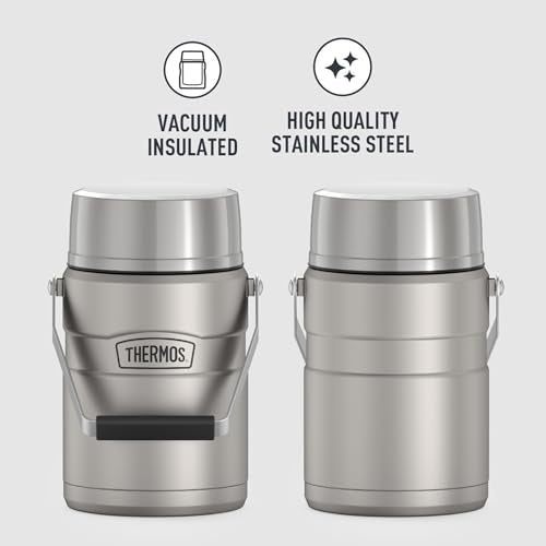 Stainless King Vacuum-Insulated Food Jar with 2 Storage Container Inserts, 47 Ounce, Matte Steel