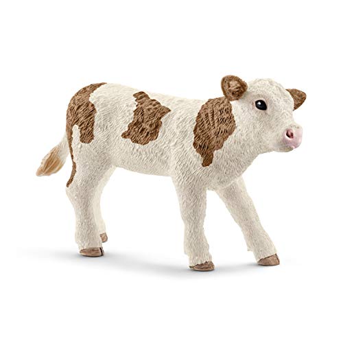 Farm World, Farm Animal Toys for Boys and Girls 3 and Above, Simmental Calf Toy Cow, Ages 3+, Multicolor, 2 inch