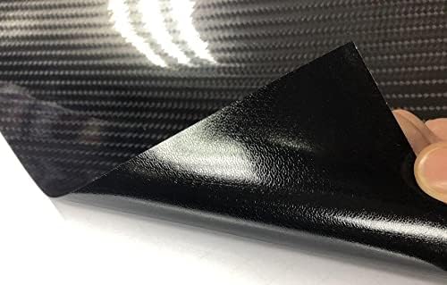 7D Super Glossy Black Carbon Fiber Vinyl Wrap, Anti-Wrinkle, Air Release Automotive Bubble Wrap, Self Adhesive Car Vinyl Sticker DIY Decals 1FT x 5FT