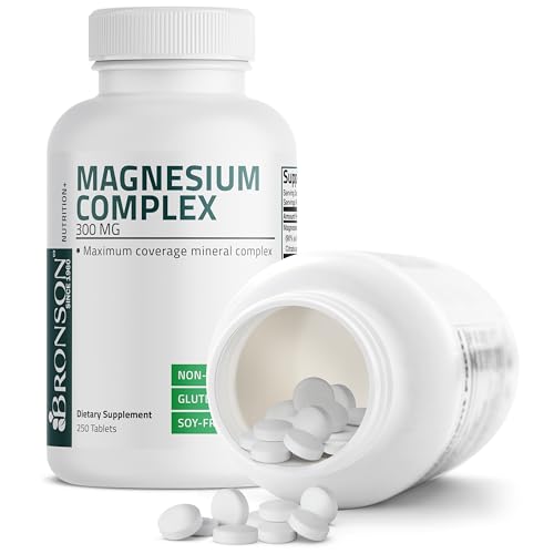 Triple Magnesium Complex Maximum Coverage 300 Mg Magnesium Oxide Magnesium Citrate Magnesium Carbonate, Non-GMO Formula, 250 Tablets