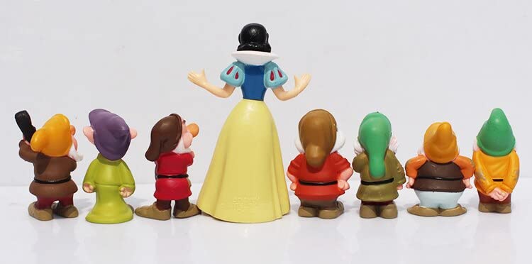 Statue Garden and of Decor Sculpture Design Home The Polyresin Figurine Outdoor Gift 8pcs Miniature Snow White and The Seven Dwarfs Gardening Supplies