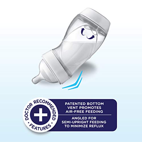 VentAire Complete Tummy Comfort Baby Bottles, Anti-Colic & Anti-Reflux, Clear, 6 Oz, 3 Count