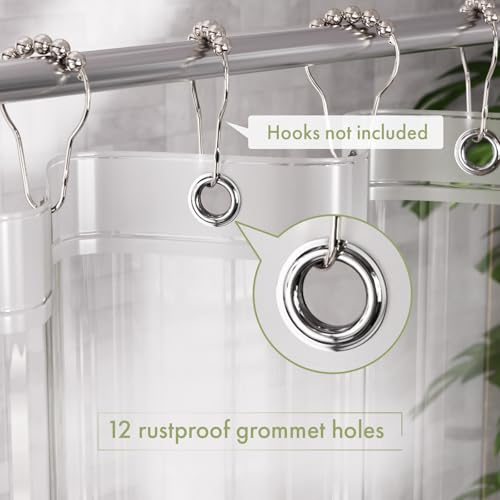Shower Curtain Liner, 72x72 Clear Shower Curtain Liner, Waterproof Plastic Shower Liner, Cute Lightweight PEVA Shower Curtain for Bathroom with 3 Magnets and 12 Rustproof Metal Grommets