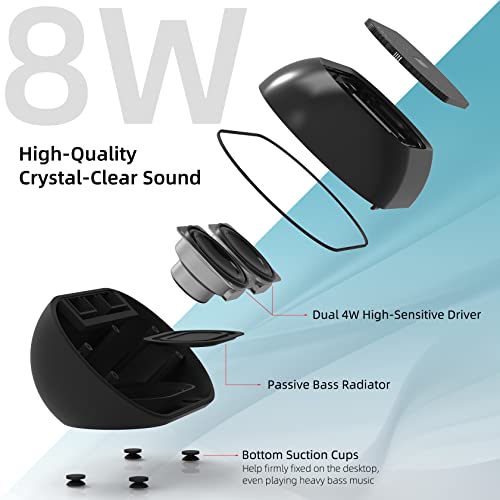 USB Computer Speakers for Laptop, PC Speakers for Desktop Computer, Small USB-Powered External Speakers with Hi-Quality Sound, Rich Bass, Loud Volume, Direct Volume Control