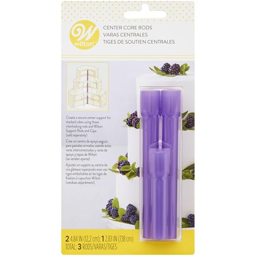 3-Piece Center Core Cake Rods, Purple