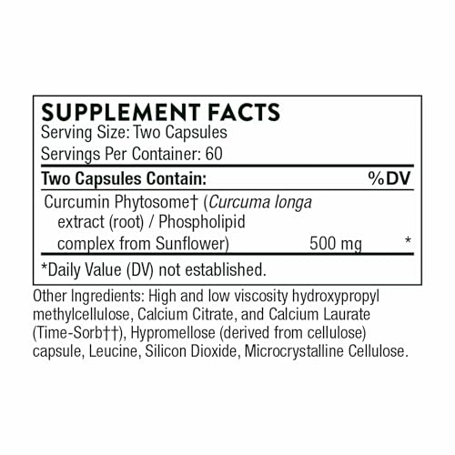 Curcumin Phytosome 500 mg (Meriva) - Sustained Release, Clinically Studied, High Absorption - Supports Healthy Response in Joints and Muscle* - 120 Capsules - 60 Servings