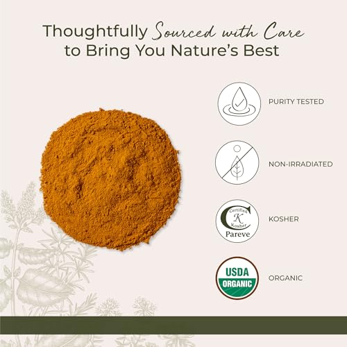 Organic Ground Turmeric Root Powder - Curcumin Spice for Cooking & Seasoning, Natural Source of Antioxidants, Immune Support, Certified Kosher, Non-GMO - Bulk 1 lb Bag