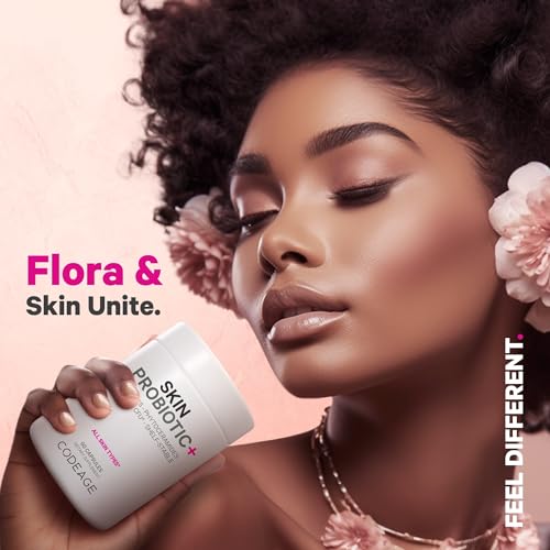 Skin Probiotics + Prebiotics - Skin Care Routine Supplement - 50 Billion CFU - Ayurvedic Botanical Herbs - Face Probiotics - Shelf Stable Cleanser, Non-GMO, Vegan - 60 Capsules