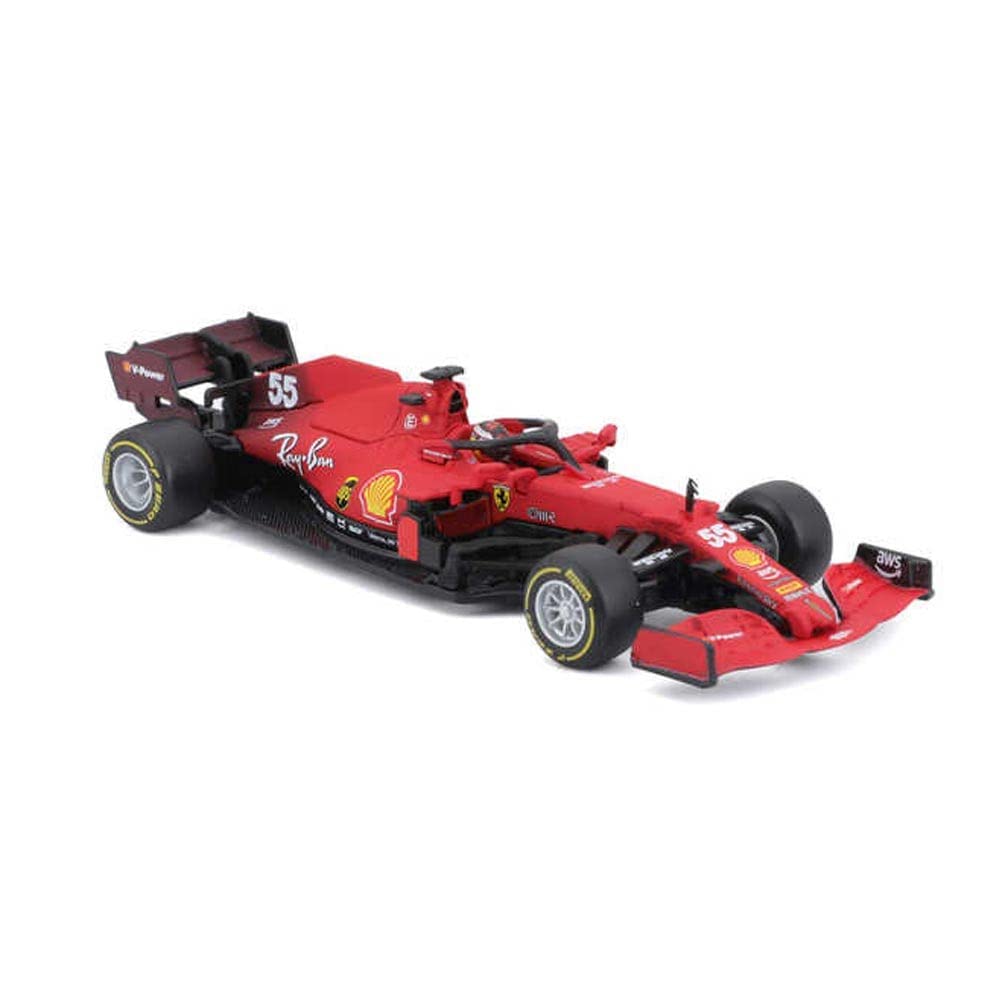 B18-36828S 1:43 F1 2021 Ferrari SF21 with Helmet SAINZ, Assorted Colours