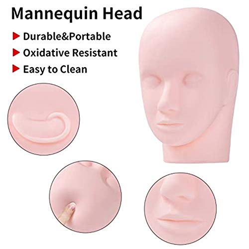 Standar Head: Pro Mannequin Training Head Cosmetology Eyelash Eye Extension Practice Makeup Face Treatment Tools(Standar Head)