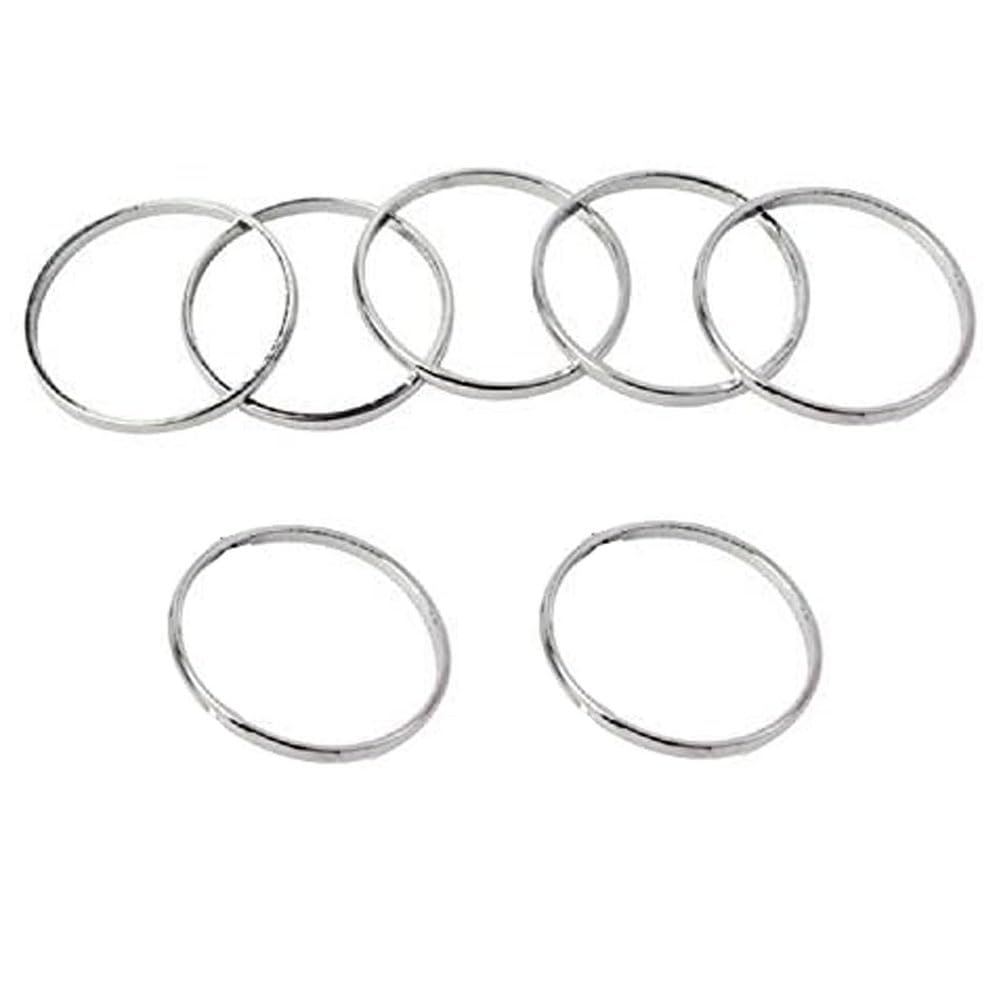 7pcs Simple Gold-Tone Shiny Cute Gothic Punk Stack Plain Above Knuckle Midi Finger Band Rings Joint Mid Ring Set Tip Stacking Rings (Silver)