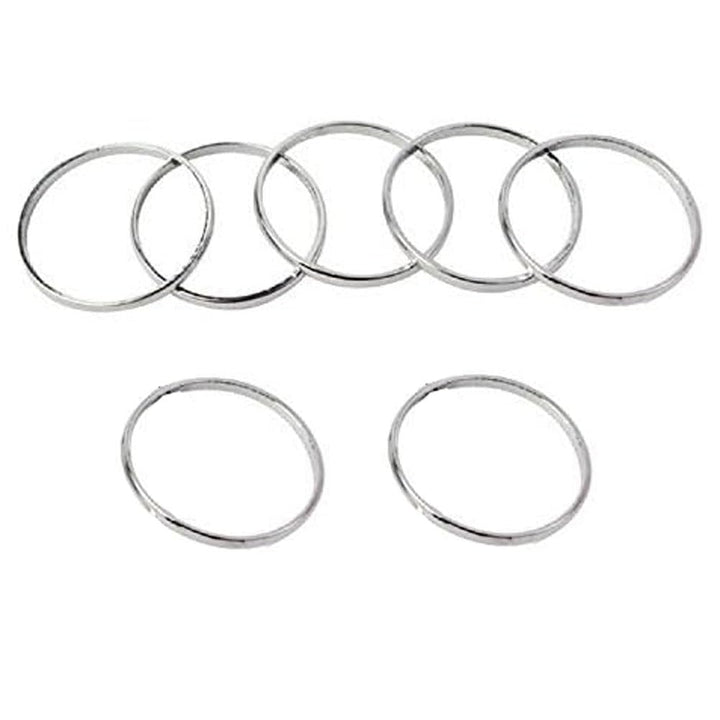 7pcs Simple Gold-Tone Shiny Cute Gothic Punk Stack Plain Above Knuckle Midi Finger Band Rings Joint Mid Ring Set Tip Stacking Rings (Silver)