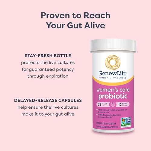 Women's Probiotic Capsules, Supports pH Balance for Women, Vaginal, Urinary, Digestive and Immune Health, L. Rhamnosus GG, Dairy, Soy and Gluten-Free, 25 Billion CFU - 30 Ct