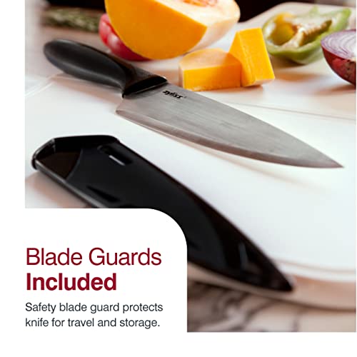 Utility Kitchen Knives with Sheath Covers - Dishwasher Safe - Stainless Steel Kitchen Knives Perfect for Cutting Meat, Vegetables & Fruit - 7.25 Chef Knife