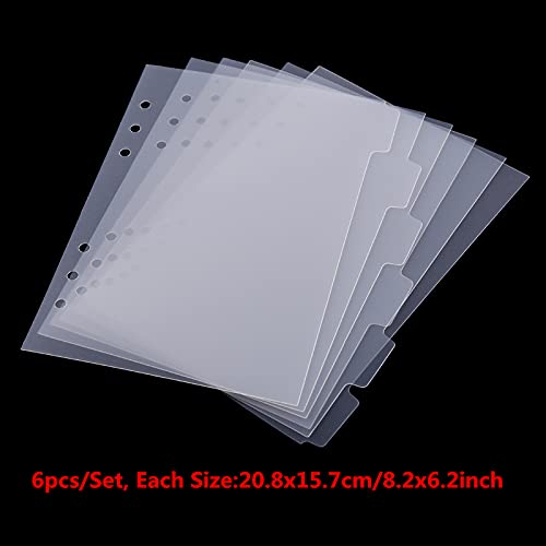 11PCS A5 Size Dividers for 6 Ring Binder with Reinforced Edge,Paper Index Divider Category Page Tab Indexing Cards Die and Stamp Storage Folder