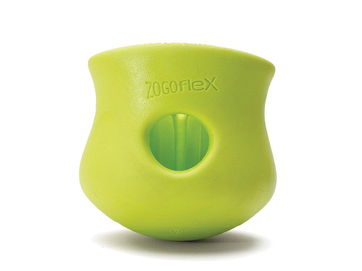 West Paw Zogoflex Toppl Interactive Treat Dispensing Dog Puzzle Play Toy, 100% Guaranteed Tough, It Floats!, Made in USA, Small, Granny Smith