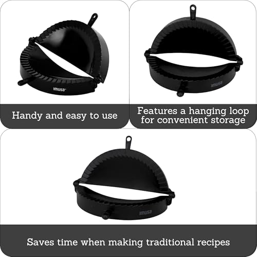 IMUSA USA Jumbo IMU-71006W Easy to Use Plastic Empanada Mold, Black