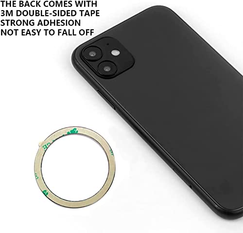 Universal Metal Rings Compatible for Magsafe Charger/Wallet/Battery Pack, Ultra-Thin Magsafe Sticker, Compatible with iPhone 16/15/14/13/12 Series,Samsung Galaxy Series (3Black+3Silver)