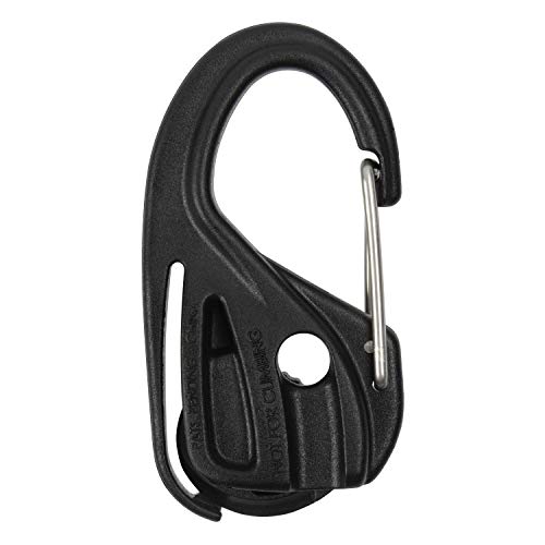 NCJ-25-2R3 CamJam Tie Down Rope Tightener with Carabiner Clip, 2-pack With Cord, Black, 2 Count
