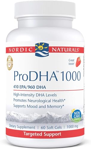 ProDHA 1000, Strawberry - 60 Soft Gels - 1660 mg Omega-3 - High-Intensity DHA Formula for Neurological Health, Mood & Memory - Non-GMO - 30 Servings