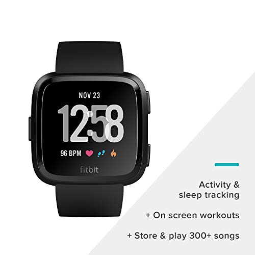 Versa Smart Watch, Black/Black Aluminium, One Size (S & L Bands Included)