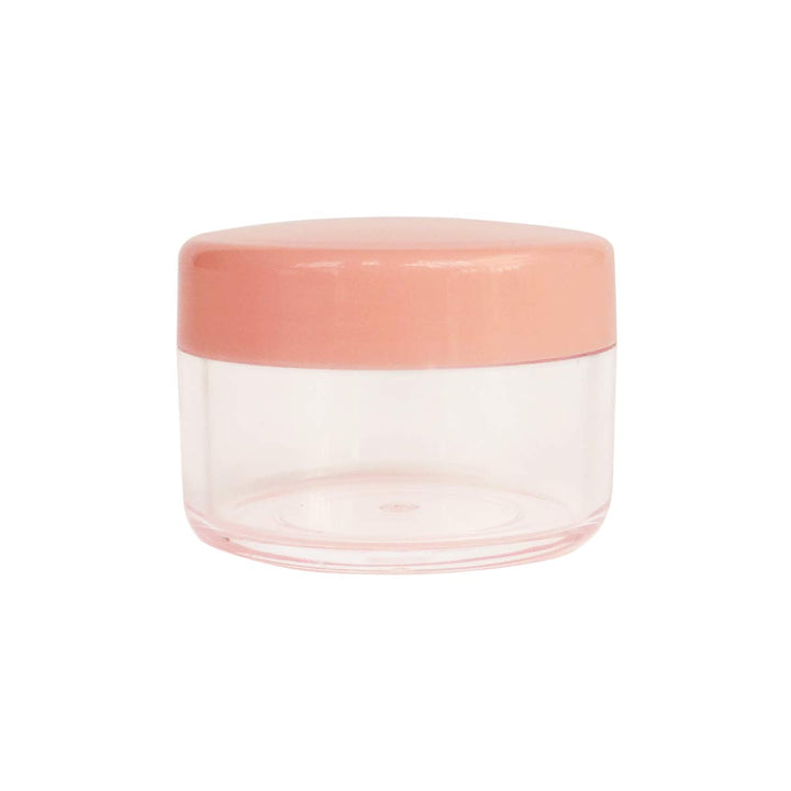 Pale Pink: 20Pcs 15 Gram 15Ml Jars, Small Cosmetic Sample Empty Container, Plastic Round Pot Pink Screw Cap Lid, Tiny 15G Bottle for Makeup, Eye Shadow, Nails, Powder, Jewelry, Be