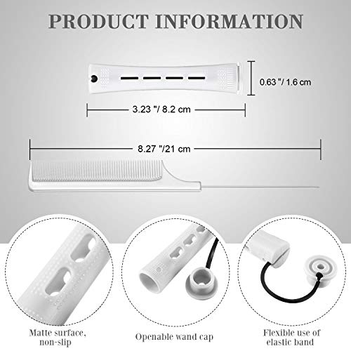 36 Pieces Cold Wave Rod Hair Perm Rods Hair Rollers Perming Rods Curlers with Steel Rat Tail Comb for Hairdressing Styling