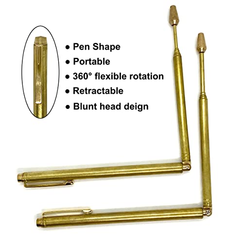 2PCS Copper Dowsing Rods, Retractable Divining Rods, Portable Pen Shape Rods Detector for Ghost Hunting Tools, Detect Gold, Divining Water, Seeking Treasure, Buried Items, Paranormal Activity, Etc