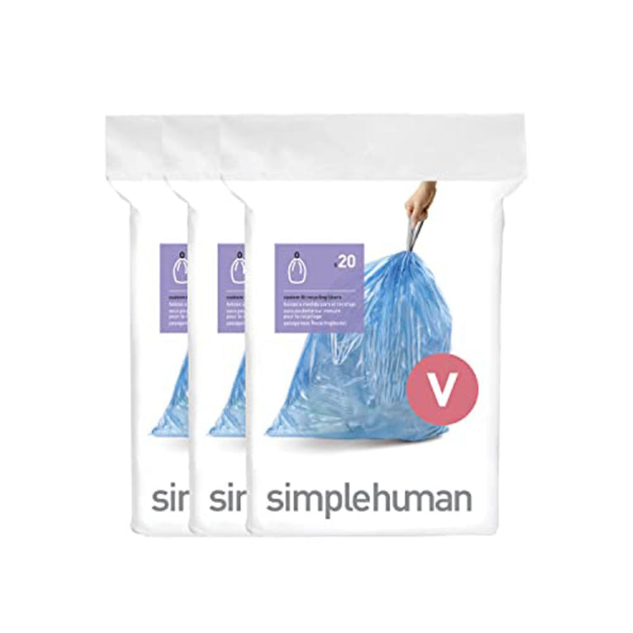Code V 60 Count, Genuine Custom Fit Liners, Drawstring Trash Bags in Dispenser Packs, 16-18 Liter / 4.2-4.8 Gallon, Blue