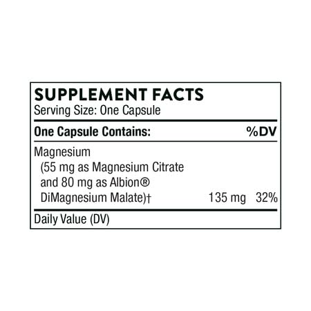 Magnesium CitraMate - Magnesium Supplement with Citrate-Malate - Support Heart, Skeletal Muscles, Cardiac, Lung Function, and Bone Density* - Gluten-Free, Dairy-Free, Soy-Free - 90 Capsules