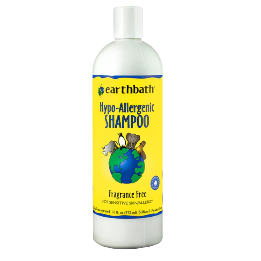 Hypoallergenic Natural Aloe Dog Shampoo - Puppy Shampoo for Dry, Itchy, & Sensitive Skin, Dog & Cat Anti Itch Pet Wash, Fragrance Free - 16 Oz (1 Pack)
