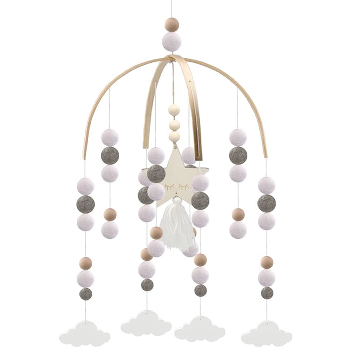 Cloud Crib Mobile,Mobiles for Crib,Handmade Nursery Mobiles,Wall Hanging Decor Baby Crib Mobile for Ceiling Mobile Fiber Wall Art(Gray-Clouds)