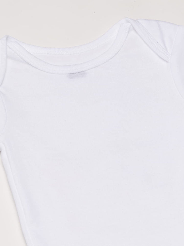 Baby 5-Pack Solid Onesies Bodysuits, White, 0-3 Months